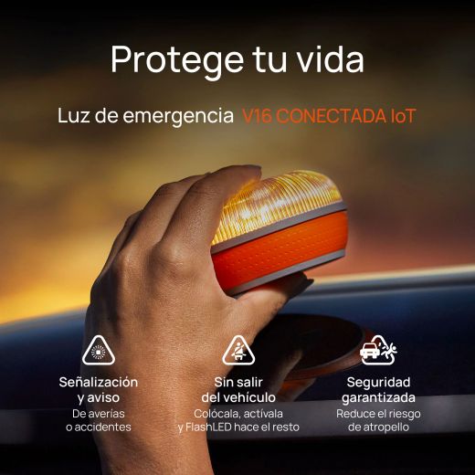 BALIZA V16 CONECTADA DGT FLASHLED SOS TURISPORT