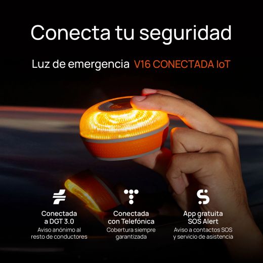 BALIZA V16 CONECTADA DGT FLASHLED SOS TURISPORT