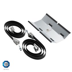 CAMPKO soporte de pared para cilindro de gas Ø 300 + 2 correas de acero inoxidable con tensor