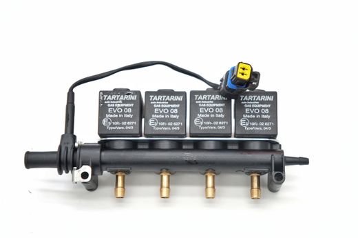 Rail De Inyeccion 4 Cyl Evo008 Con Sensor De Temperatura Tartarini