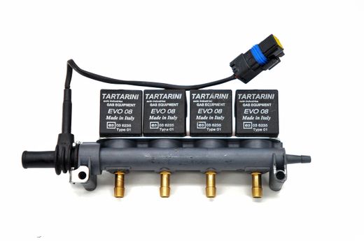 Rail De Inyeccion 4 Cyl Evo008G Con Sensor De Temperatura Tartarini